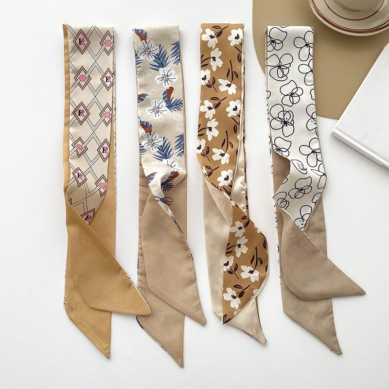 Streaming Line Hair Band ruban double impression cou décoratif filament foulard