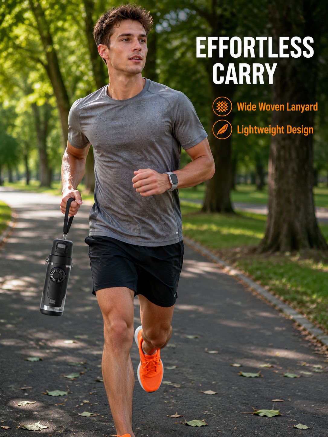 High-value, stylish new summer sports water bottle with fan design, perfect for students and as a gi