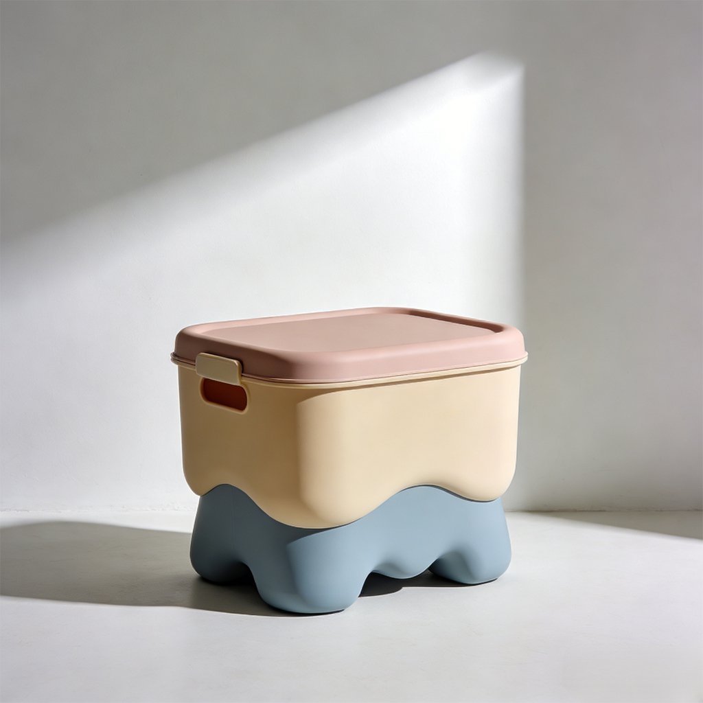 プラスチック収納スツール（2個セット）