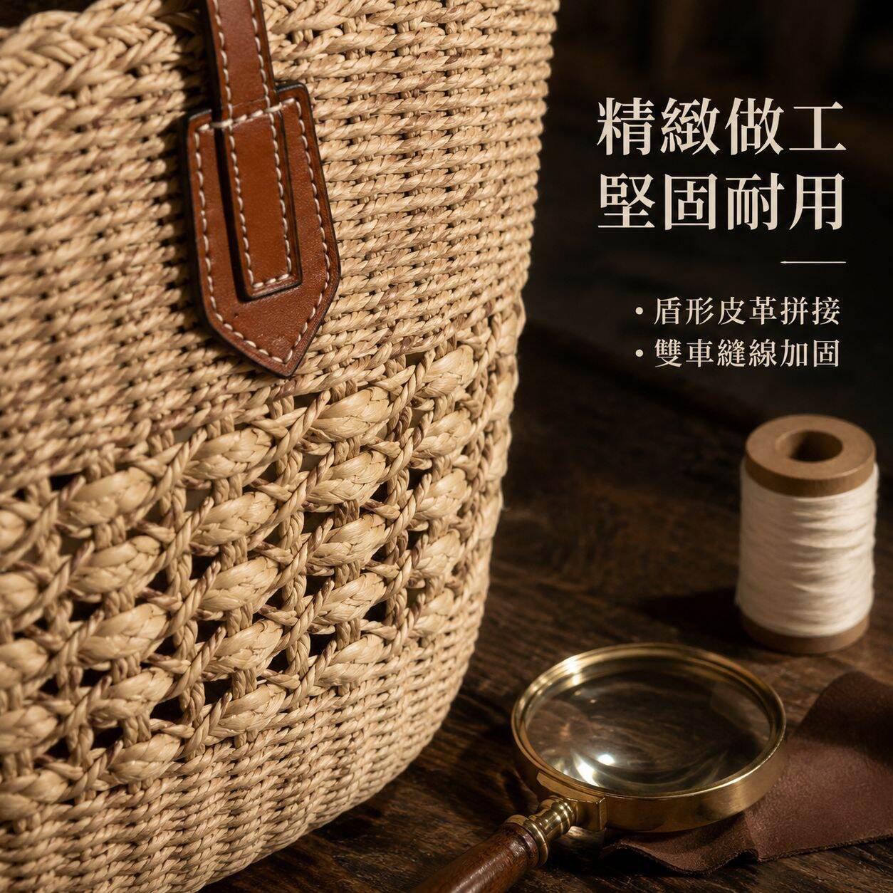 度假旅遊休閒草編包女手提斜挎編織沙灘托特包