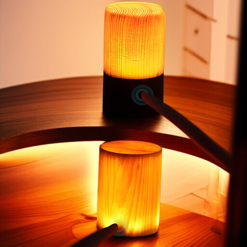 温かみのある LED ライトを備えた天然木のナイトライト。寝室、書斎、屋外キャンプ、誕生日、新築祝い、記念日、入学試験、ホリデーギフトなどに最適です。