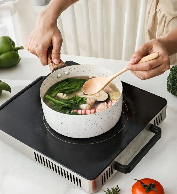 Sartén resistente al rayado con piedra maifan