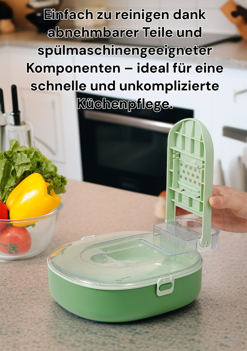 Arbeitssparender Gemüseschneider beim Gemüse schneiden