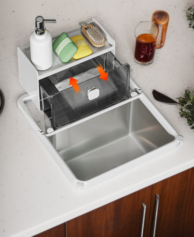 果物を洗って水切りするストレーナーラック