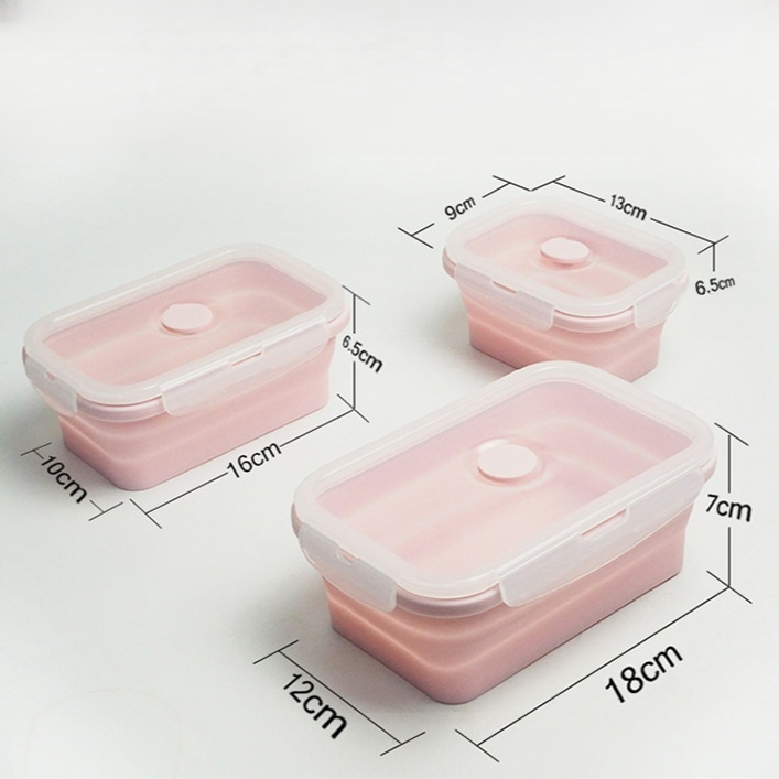 Portable silicone folding lunch box