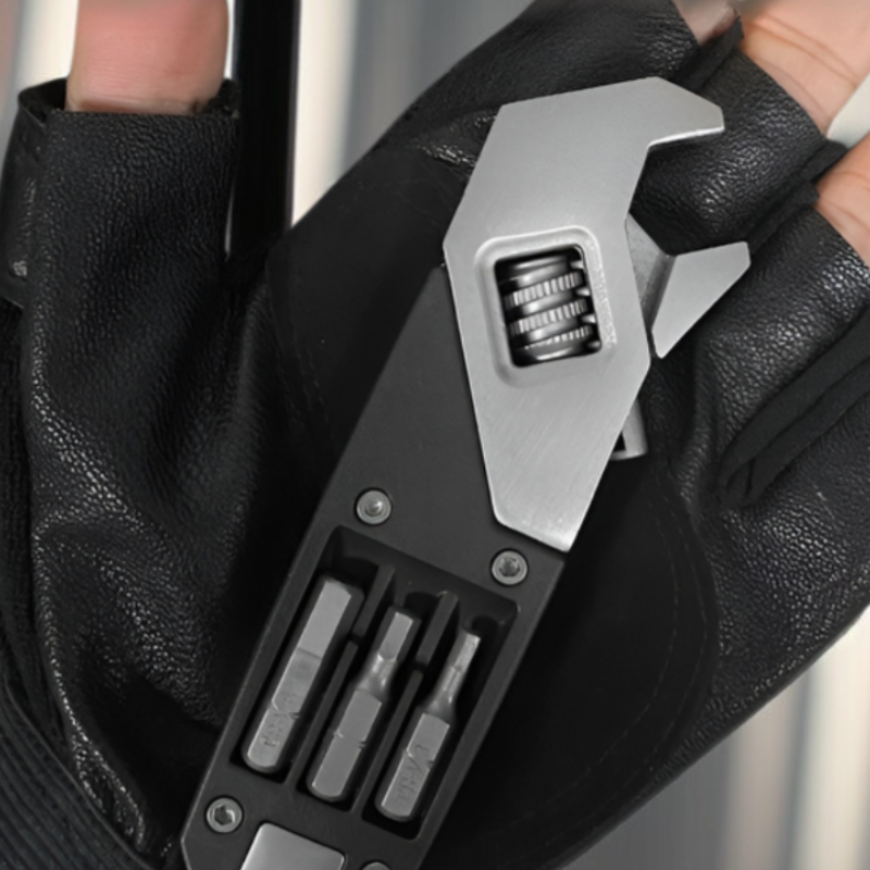 多機能モンキーレンチ 折りたたみ式六角レンチ ネジ付き多機能レンチ