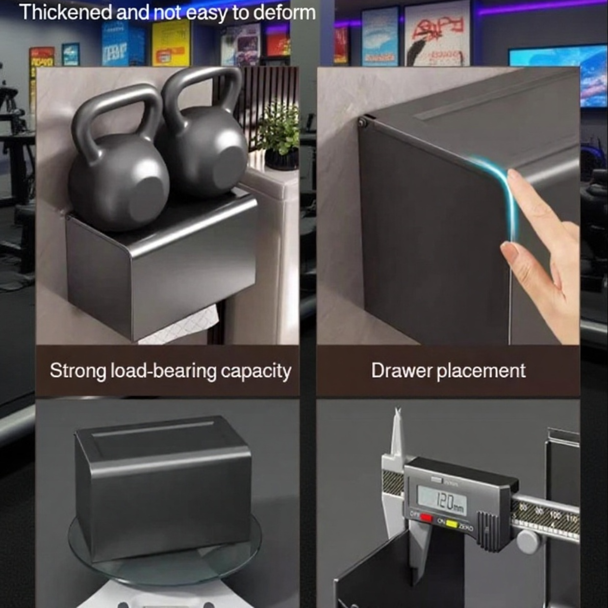 Waterproof Space Aluminum Toilet Paper Holder with Shelf