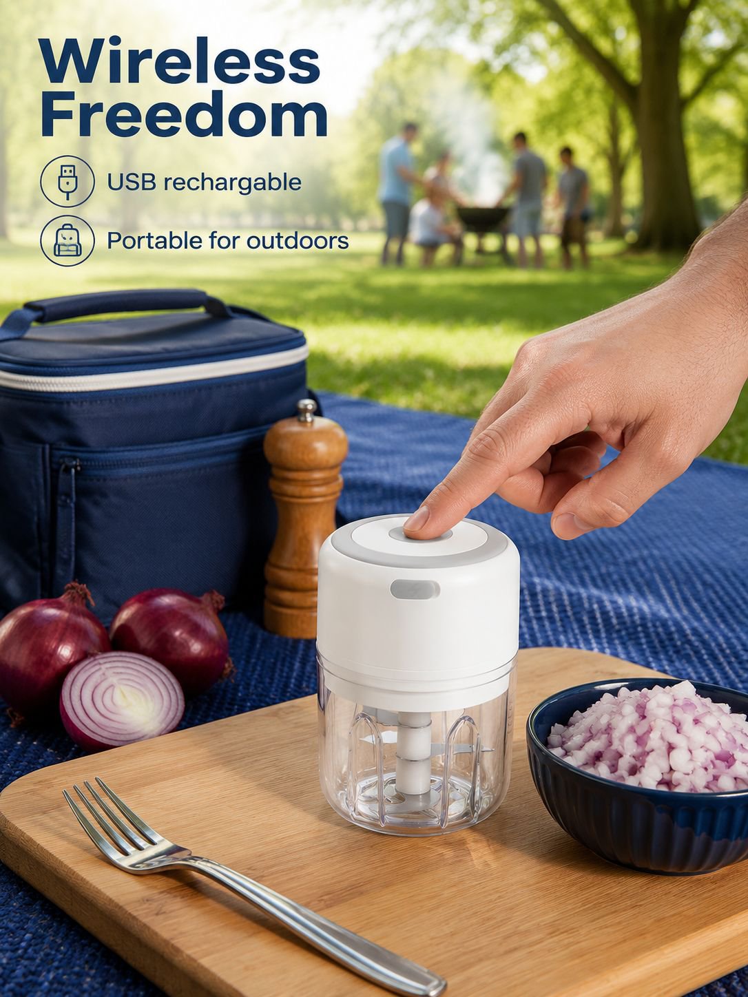Mini Wireless Electric Garlic Chopper, Household Multi-Functional Food Processor