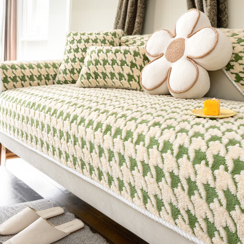 소파 패드 미끄럼 방지 램스울 도톰 보풀 겨울 치조 체크 소파 커버 커버 커버 패드