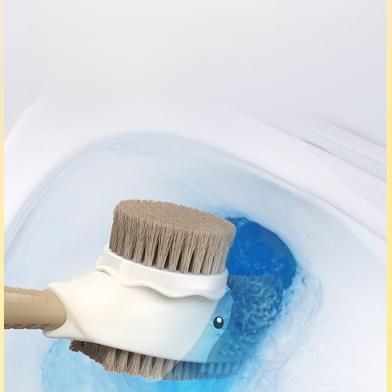 벽걸이형 액체 주입 노란 오리 변기솔