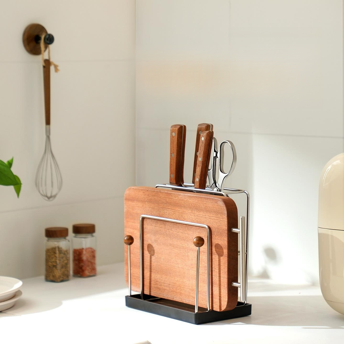 Kitchen knife holder and storage rack multifunctional