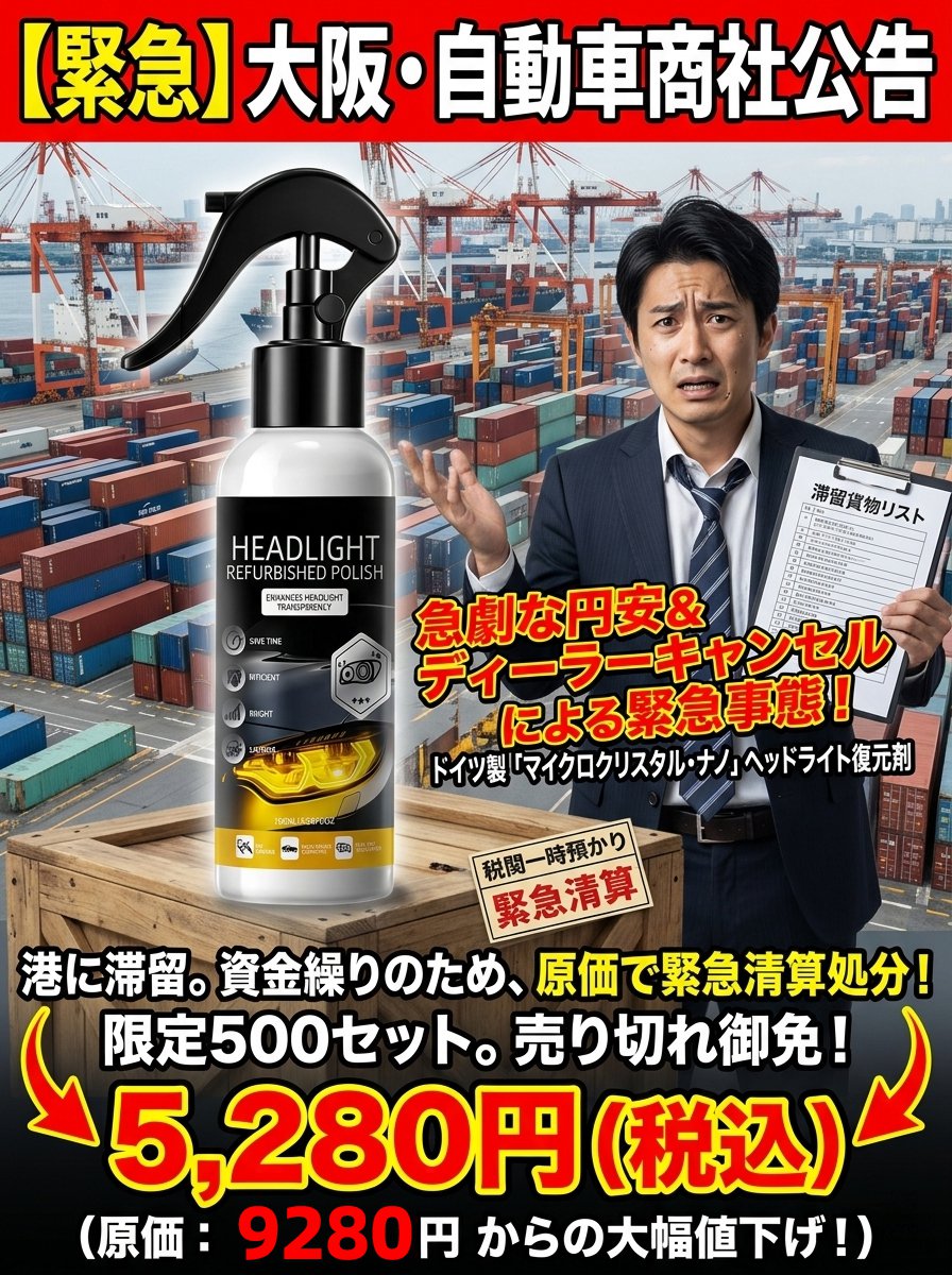 車用ヘッドライト修復キット