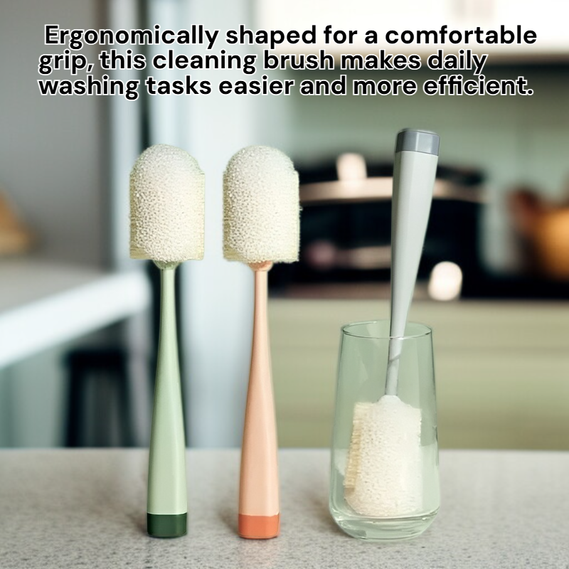 Multipurpose Sponge Cleaning Brush for Cups and Bottles, Detachable Head Design