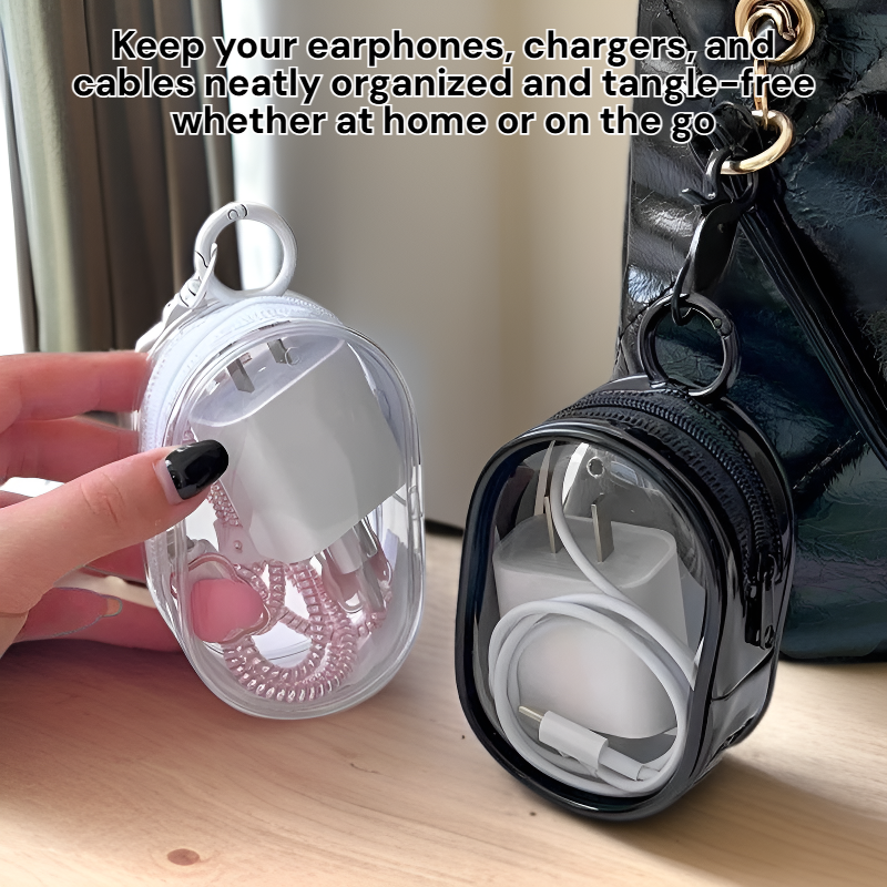 Portable Cable Organizer Box for Earphones and Chargers