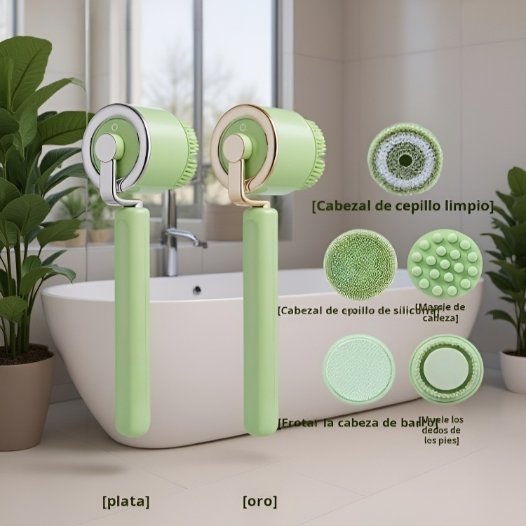 Cepillo de baño eléctrico de mango largo, artefacto para frotar la espalda, instrumento de baño para