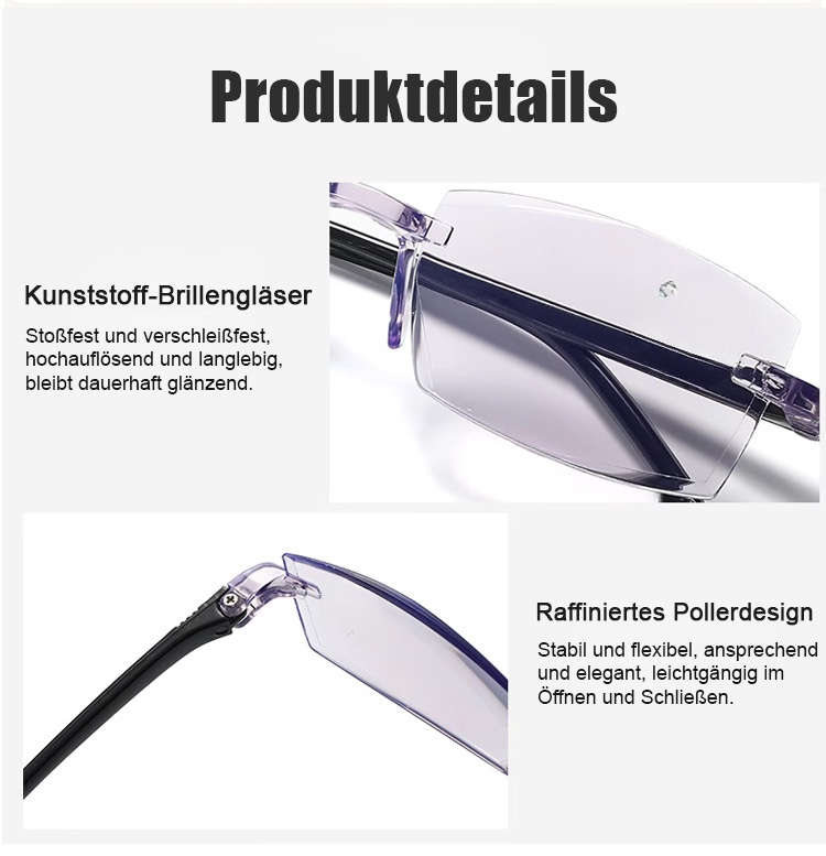 Zoom-Komfort-Lesebrille beim Lesen eines Buches