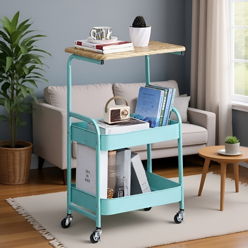 Mehrstöckiger Gemüse-Obst-Buchaufbewahrungstrolley für Wohnzimmer und Küche