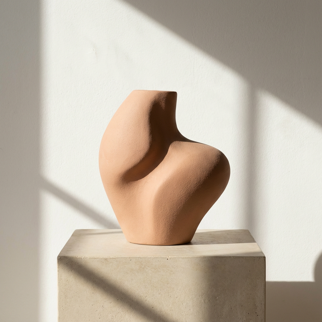 淺棕抽象藝術雕塑