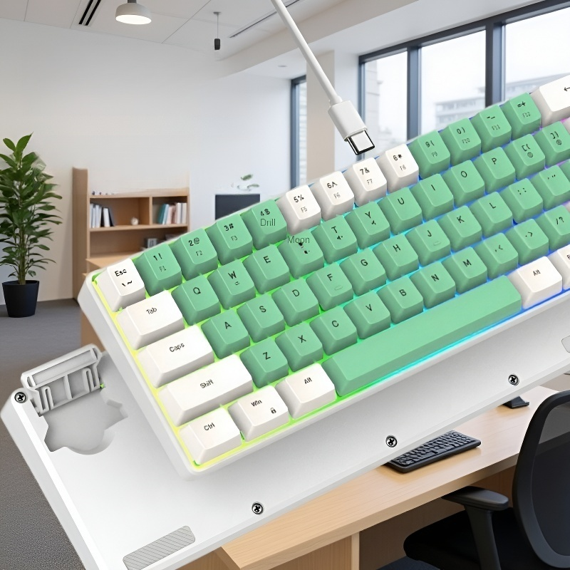 68-Key Dual-Color Wired Keyboard
