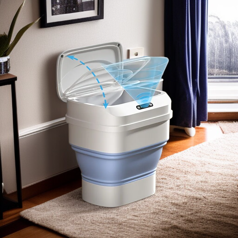 Papelera automática con sensor táctil, plegable, 17.5L, para dormitorio, cocina y oficina