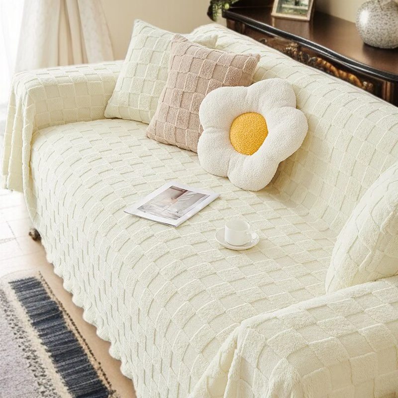 모던 소파 커버 피부 친화 두꺼운 밀크 융단 퓨어 소파 담요 크림 스웨이드 커버 타월 소파 타월 세트