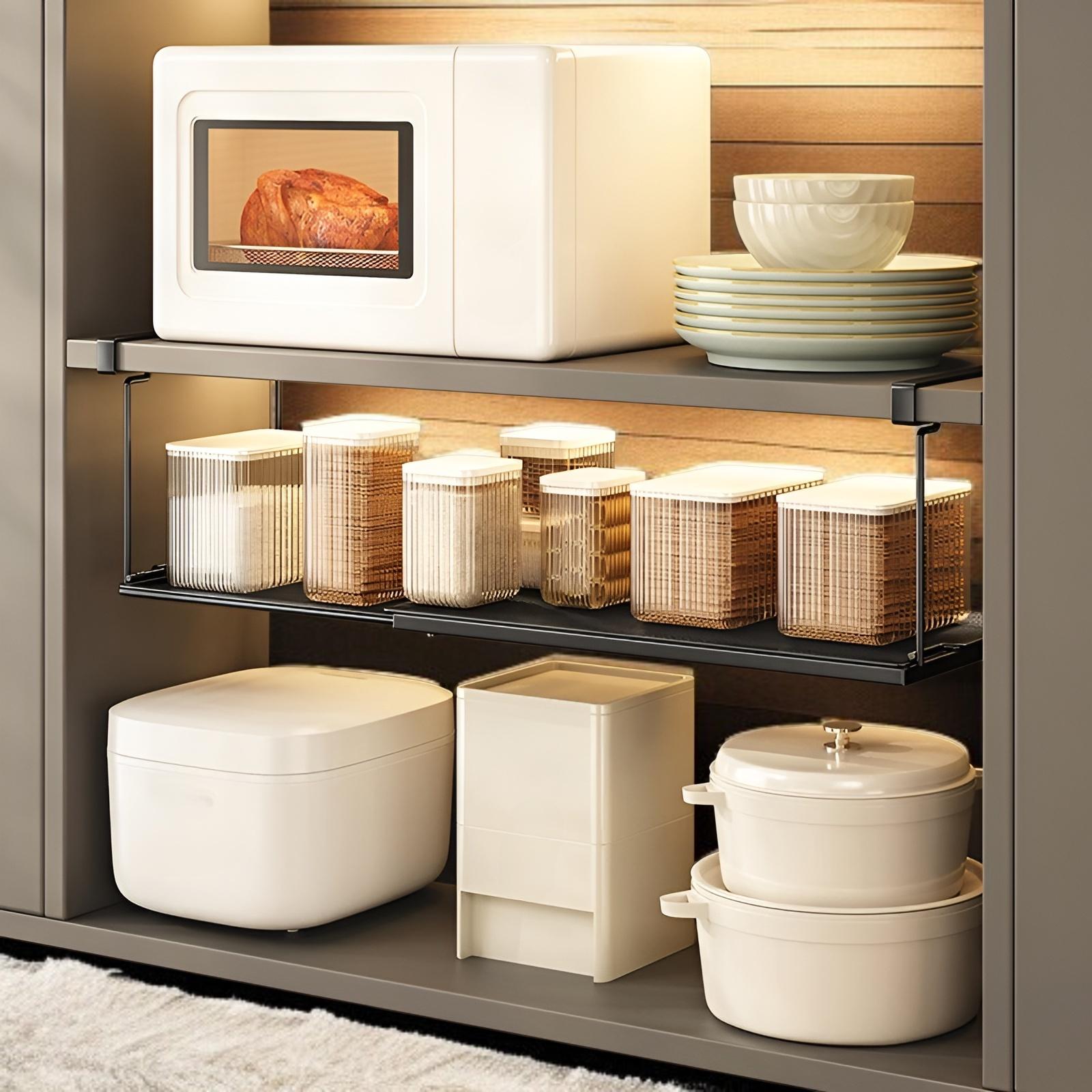 Ausziehbarer Aufhänger unter dem Schrank