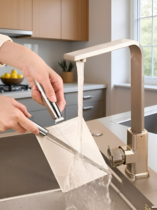 Close-up of thickened stainless steel blade