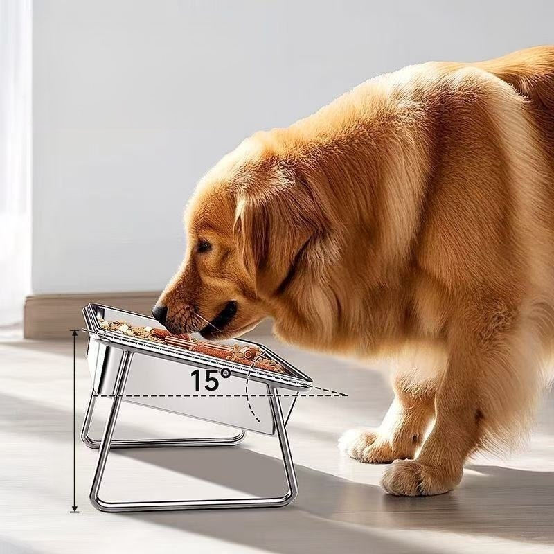猫と犬用のステンレス製餌入れ