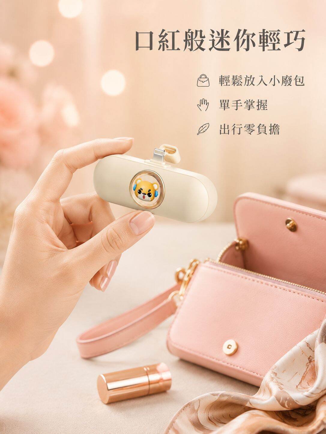 迷你卡通便攜快速充移動電源