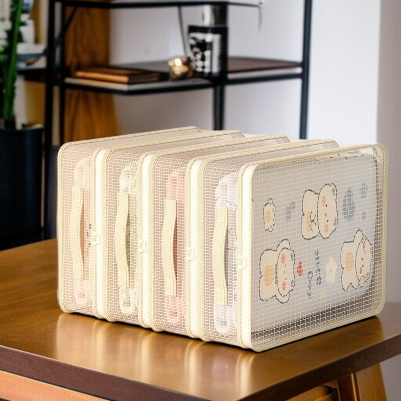 간절기 수납 가방 4종 세트 곰팡이 방지 의류 정리 가방 면 이불 수납 가방 칸막이 망사 옷장 수납 가방