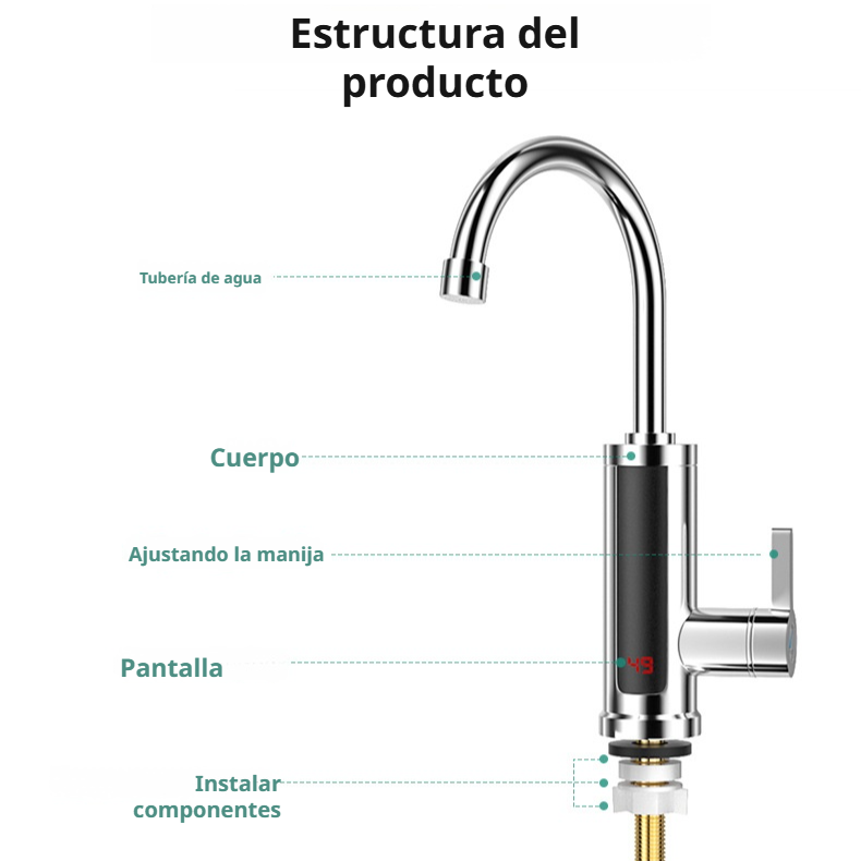 Grifo mezclador de agua caliente y fría con calentamiento rápido y ahorro del 50% en invierno