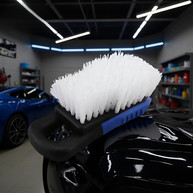 Motorcycle Surface Cleaning Brush in Action
