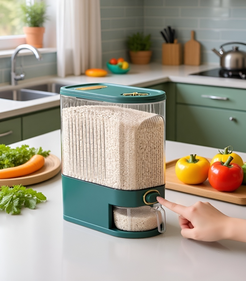 Easy to use rice dispenser for home kitchen