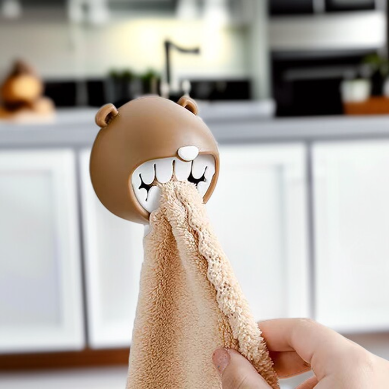 다기능 곰돌이 욕실 수건 걸이 주방 싱크대 수납 선반