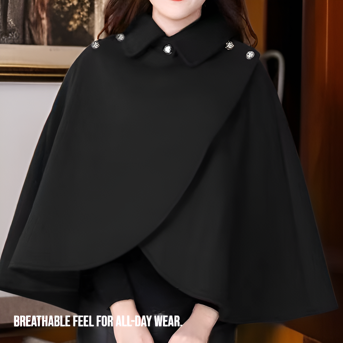 Women's cape woolen short shawl