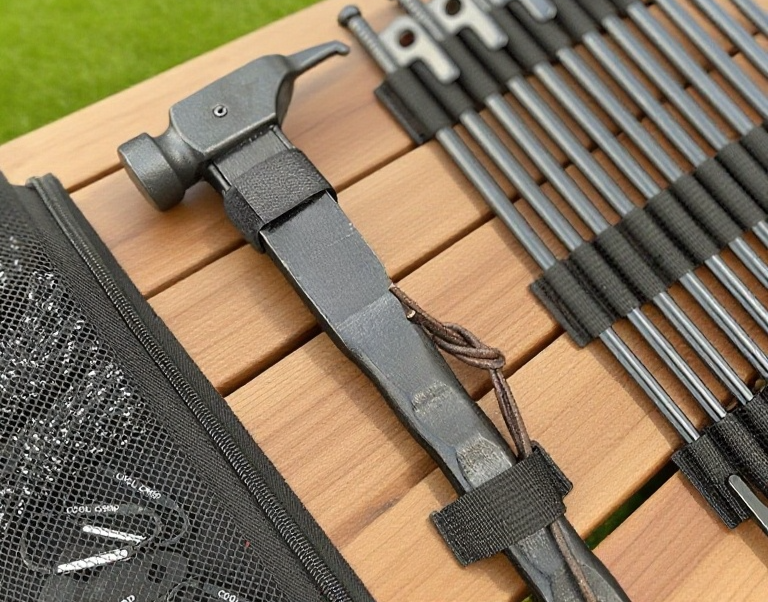 Water-resistant hammer storage bag for outdoor use