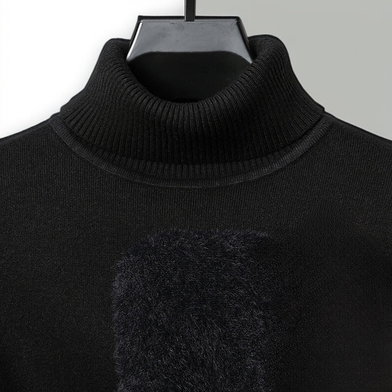 따뜻한 소재의 남자 기모 터틀넥 니트 디테일