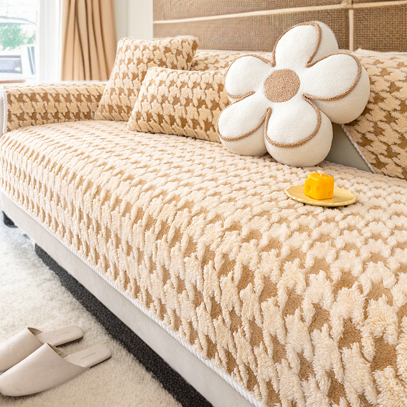 소파 패드 미끄럼 방지 램스울 도톰 보풀 겨울 치조 체크 소파 커버 커버 커버 패드