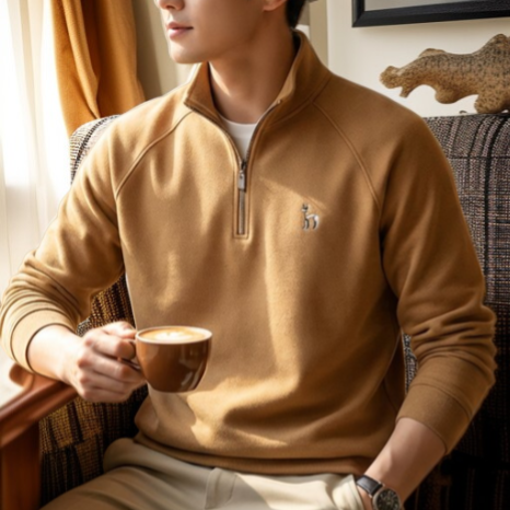 Sudadera cómoda para hombre con cierre, ideal para invierno