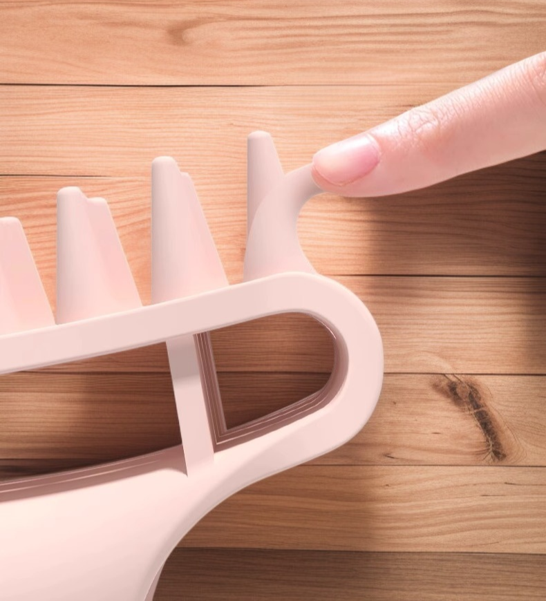 彈性矽膠按摩梳舒緩頭皮壓力