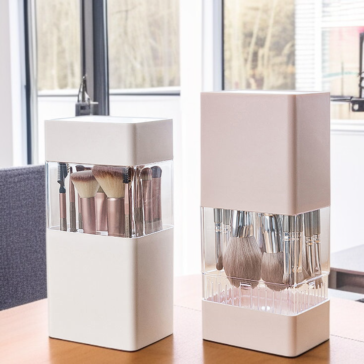 Transparente staubdichte Aufbewahrungsbox für Make-up-Pinsel
