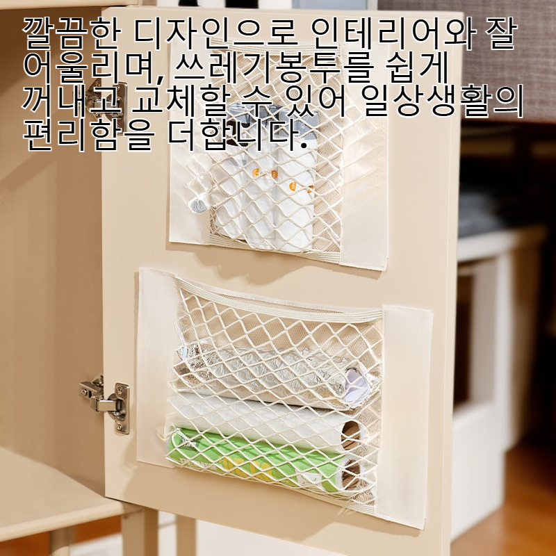 가정용 무타공 벽걸이형 쓰레기봉투 보관대