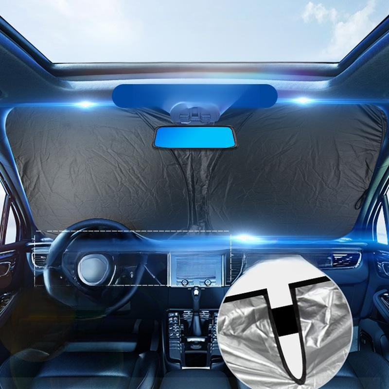 Car sunshade can be folded and stored