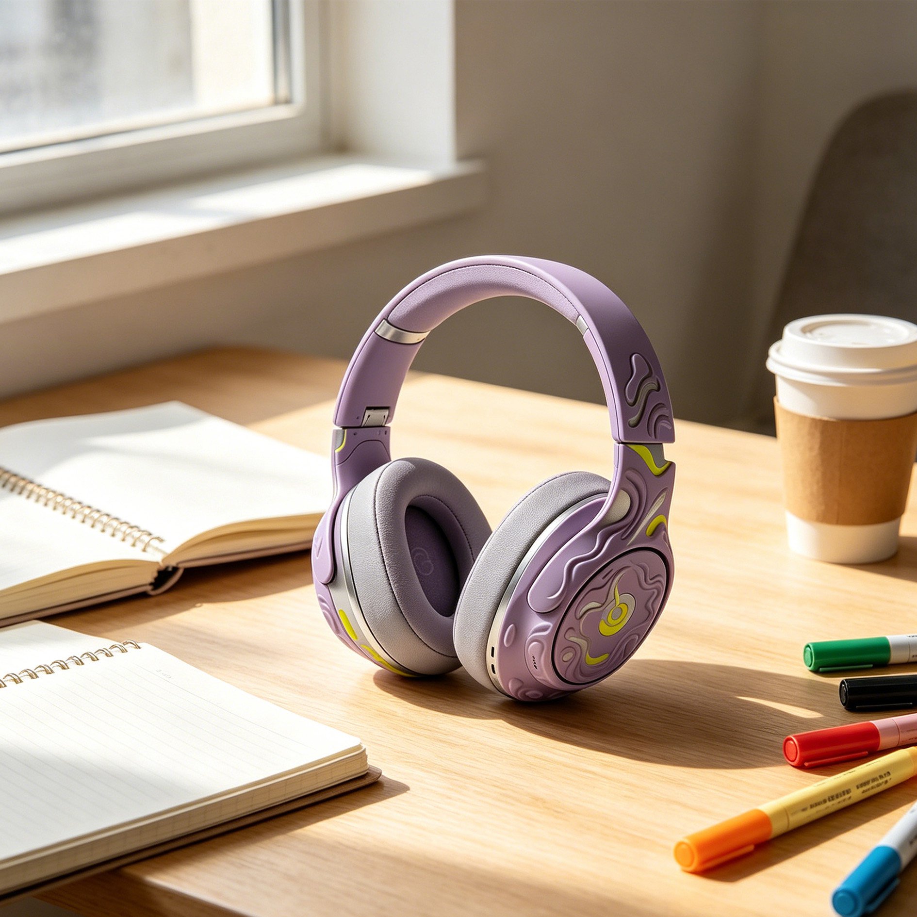 Wireless headphones with adjustable headband