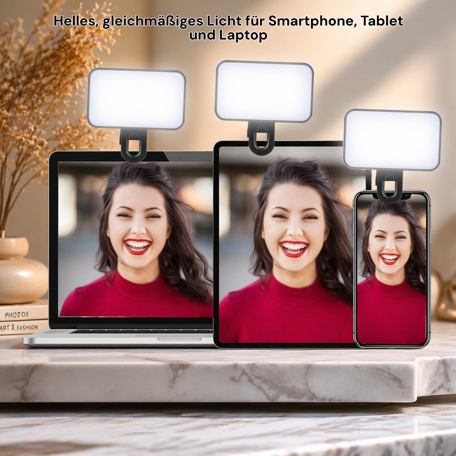 Wiederaufladbares LED-Licht für Handy, Livestream-Blitzlicht