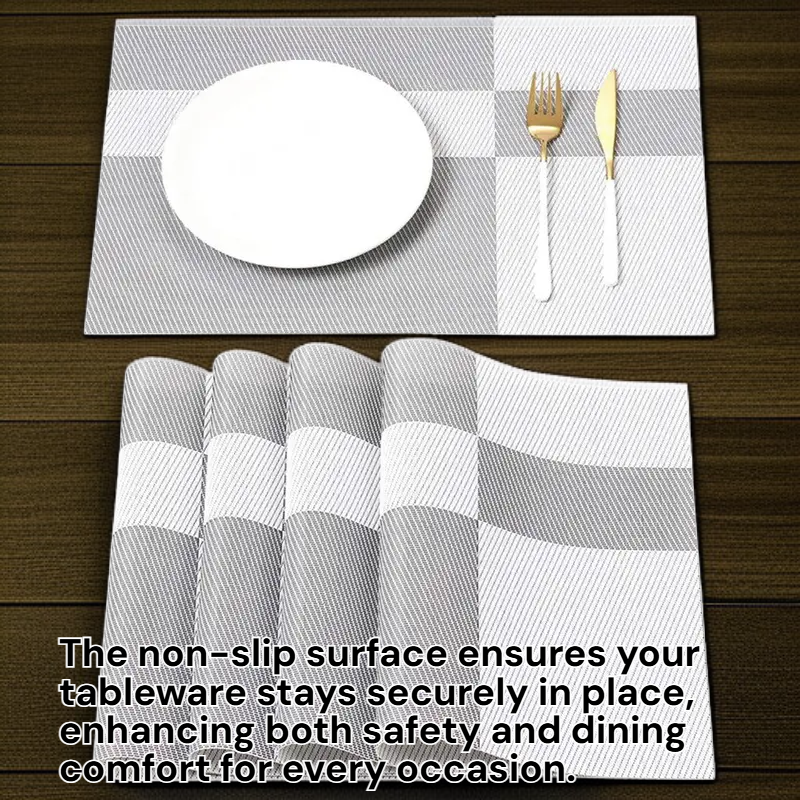 Non-slip Waterproof Nordic Table Mat 4-piece Set