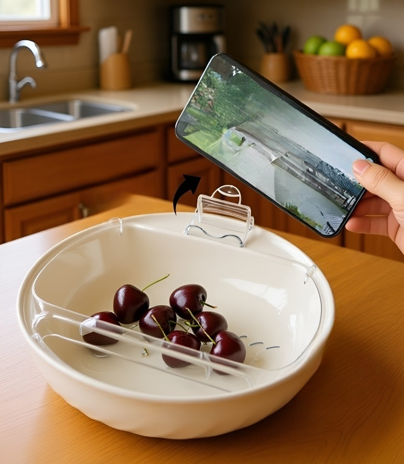 Fresh fruits in the draining fruit plate