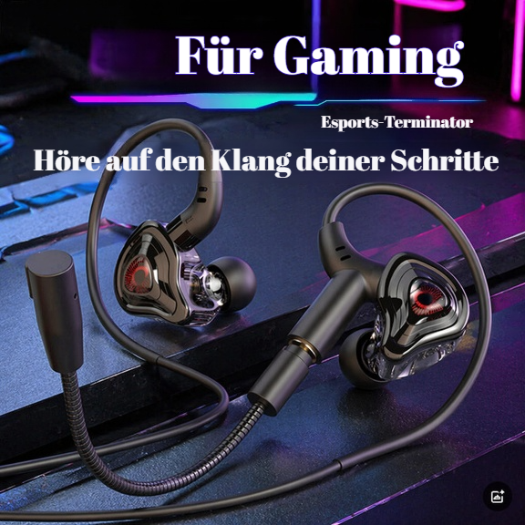 Gaming Kabelgebundenes Headset In-Ear mit Mikrofon und Bass-Ortung