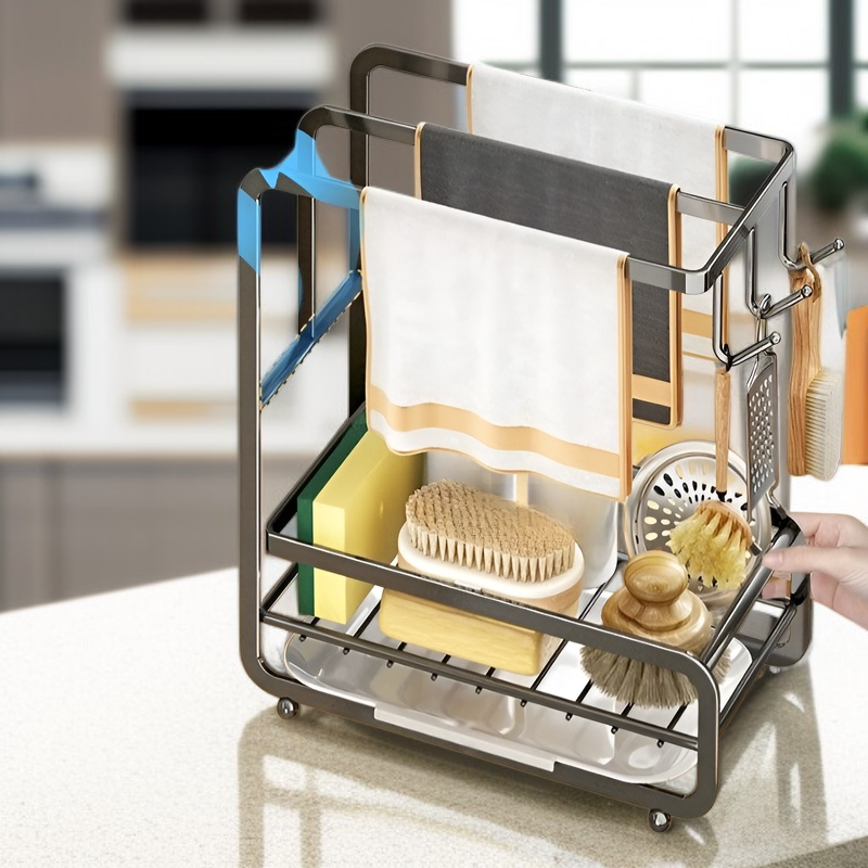 Multifunctional Kitchen Cloth Towel Rack Wall-mounted Sink Storage Rack