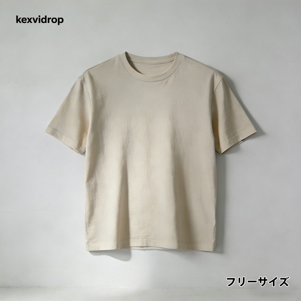 シンプルデザインの純綿半袖Tシャツ